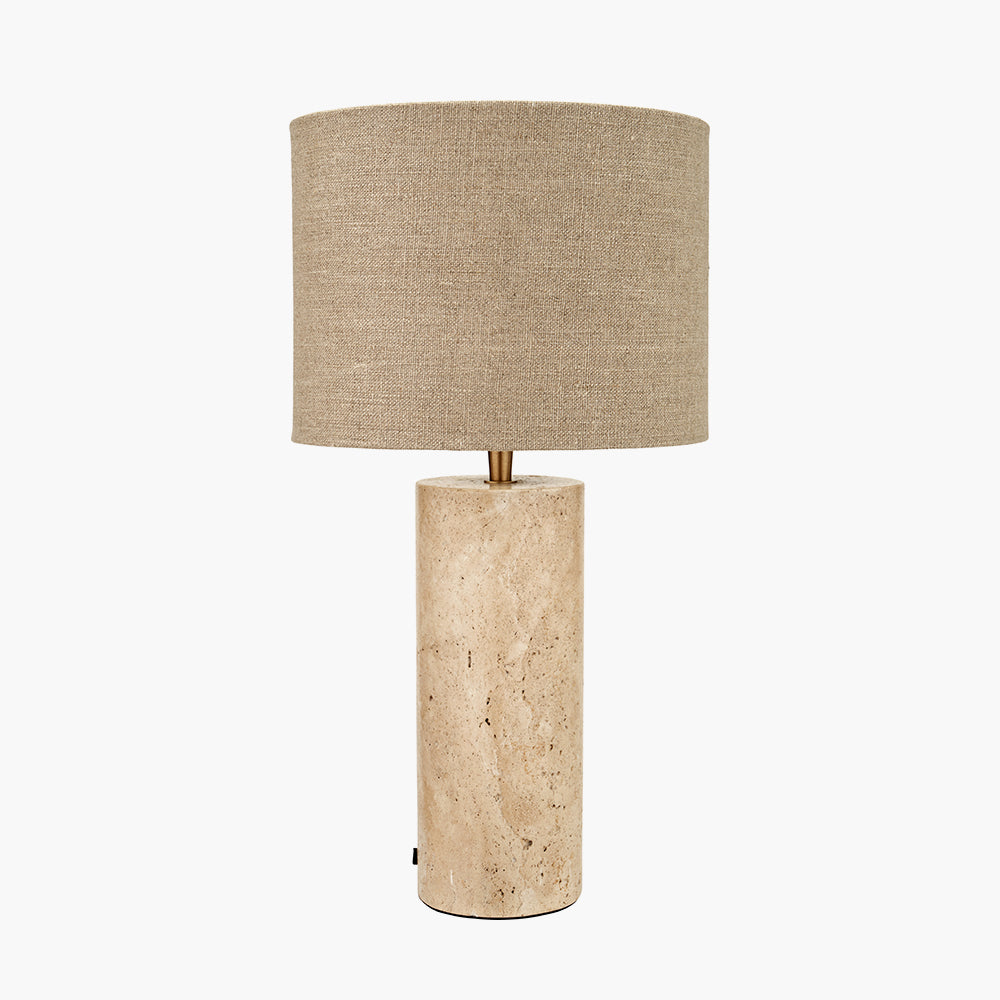 Kanoa Natural Marble Limestone Cylinder Table Lamp
